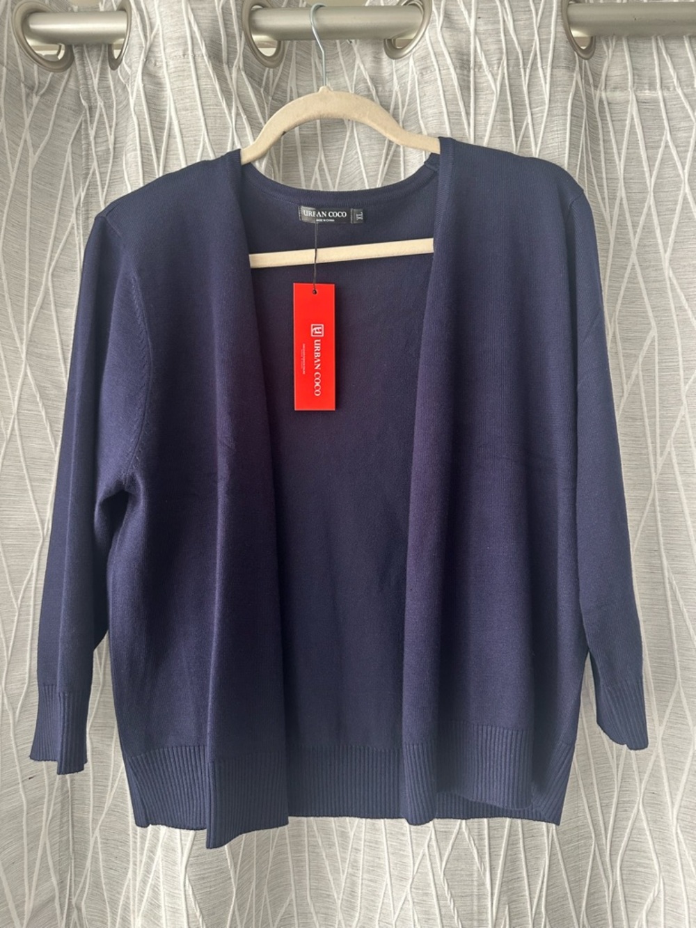 Navy Open-Front Women's Cardigan Sweater XL
